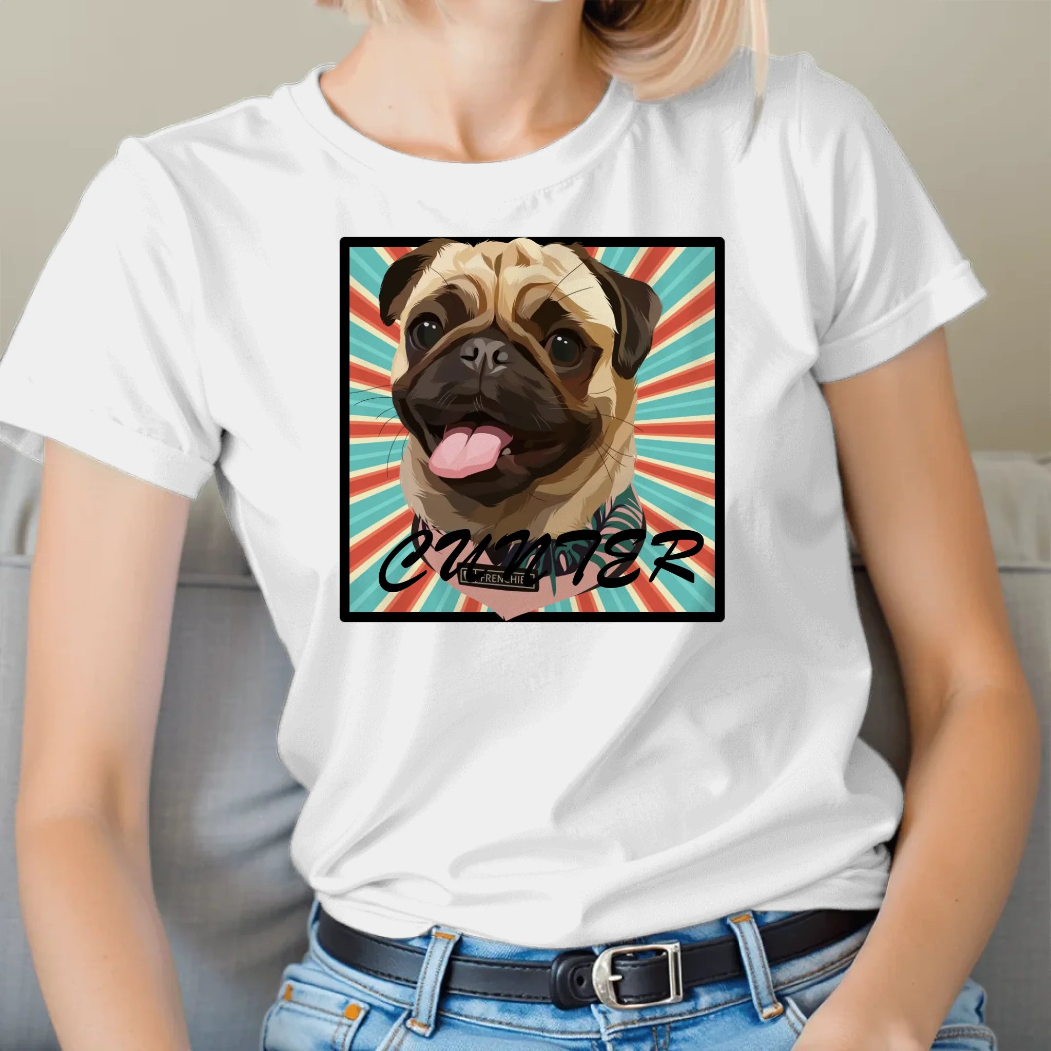 Custom Pet Print Patterns Background Unisex T-Shirt Main image