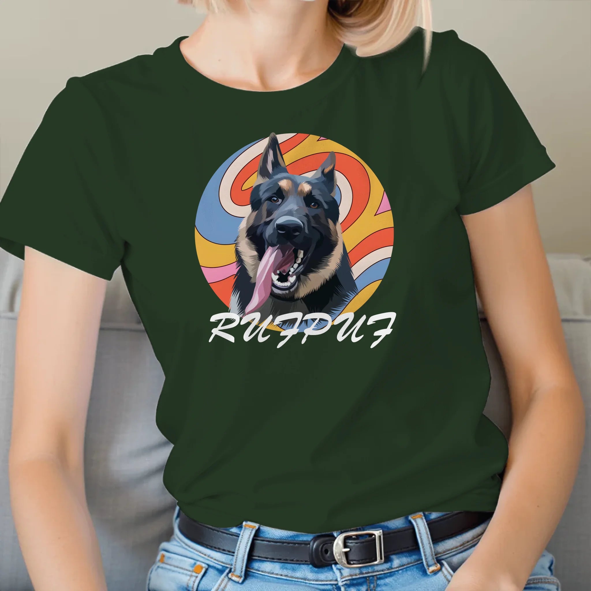 Custom Pet in Circle Photo Upload T-Shirt Main image