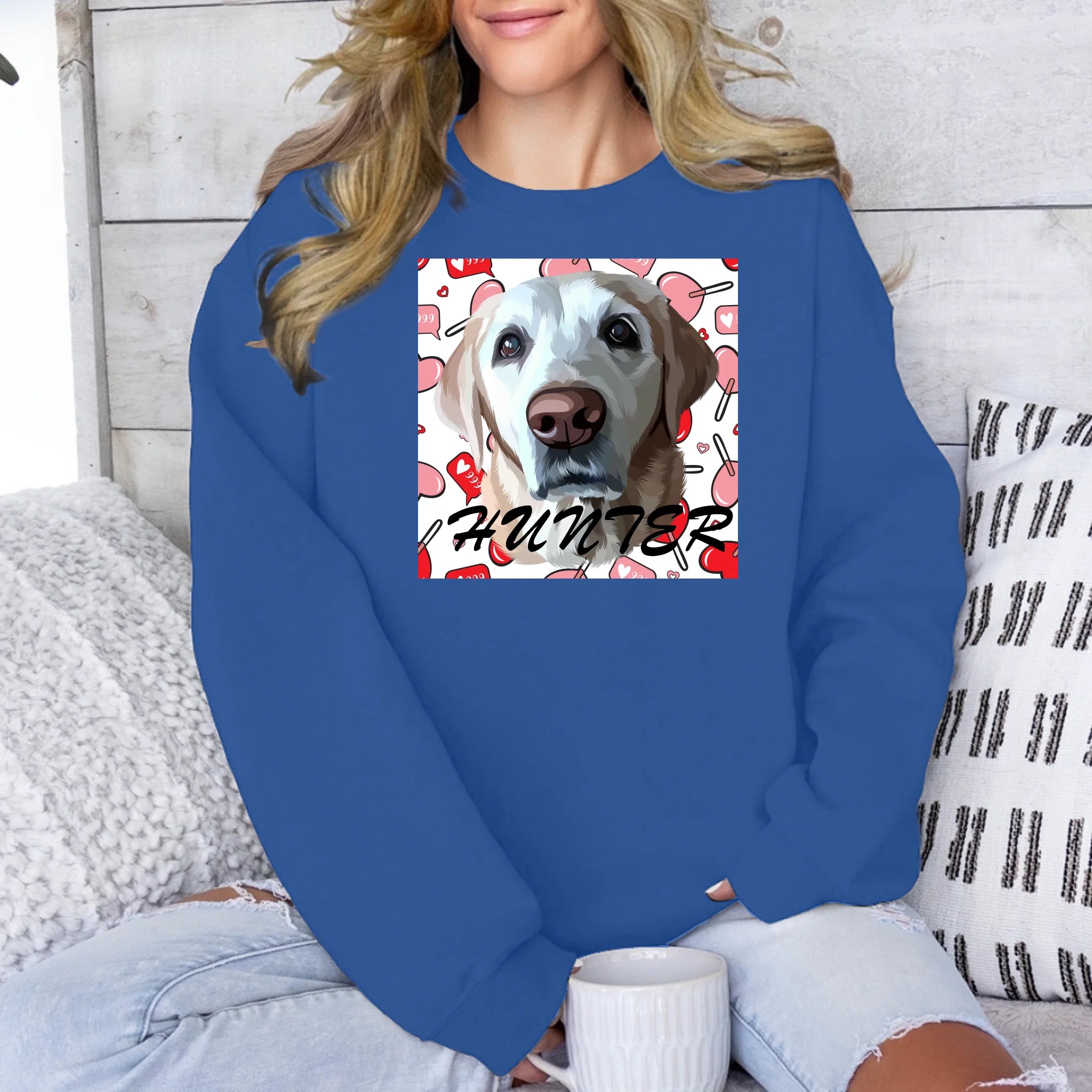 Custom Heart Unisex Pet Photo Sweatshirt Main image