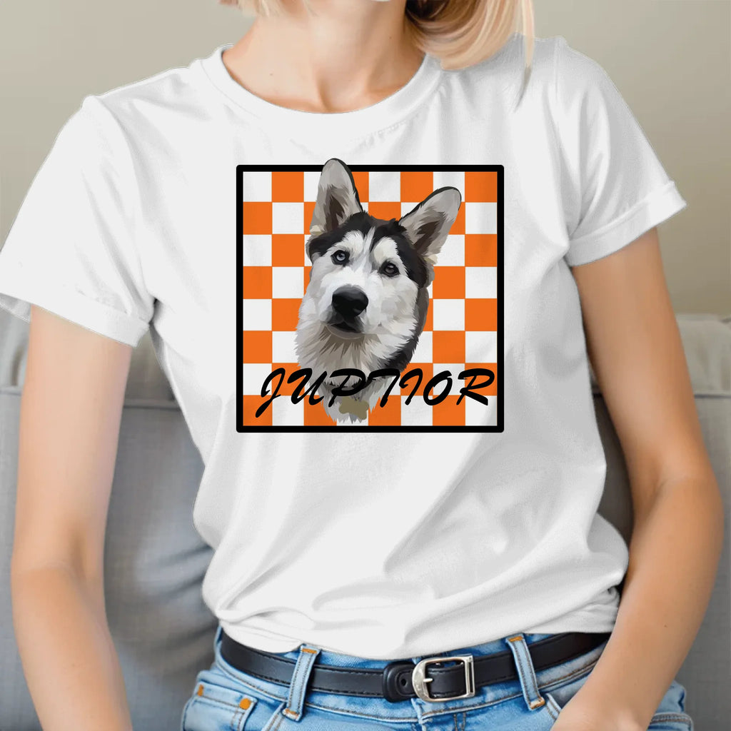Personalized Checkered Pet Photo Tee Shirt