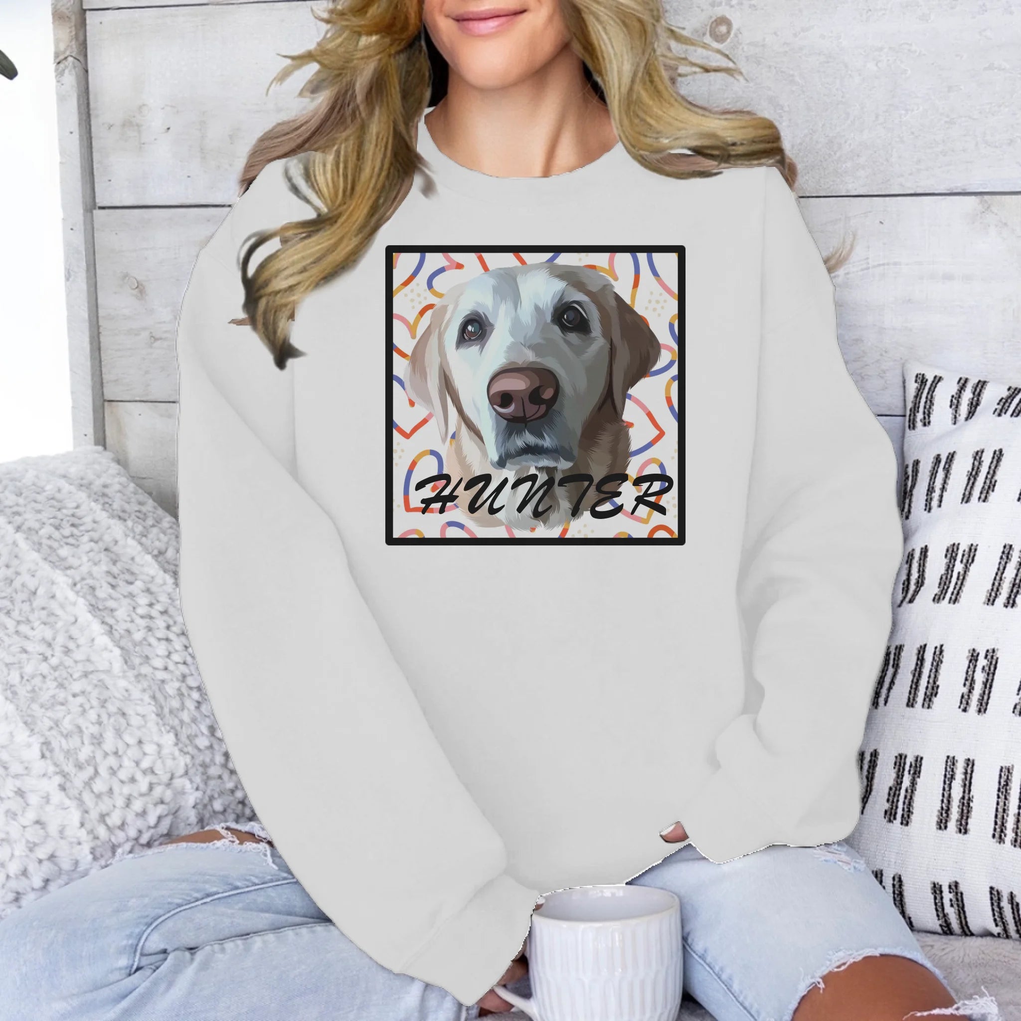 Custom Heart Unisex Pet Photo Sweatshirt Secondary image