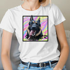 Custom Pet Print Marble Background Unisex T-Shirt