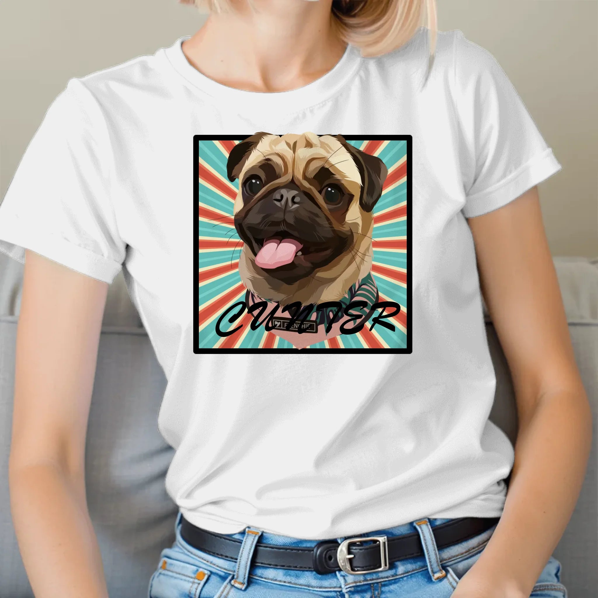 Custom Pet Print Patterns Background Unisex T-Shirt Main image