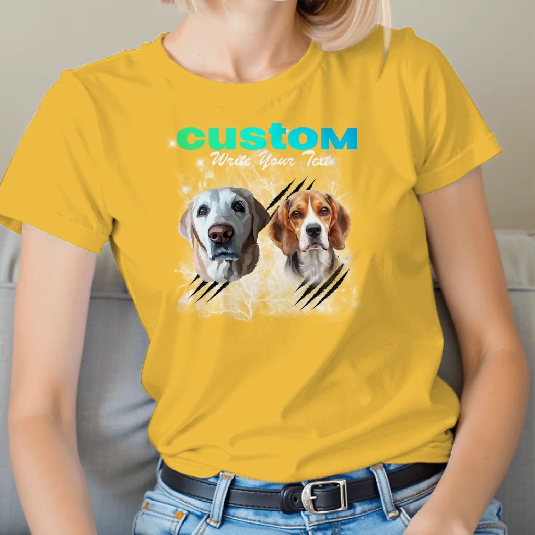 Personalized Vintage Pet Photo Tee Shirt Secondary image