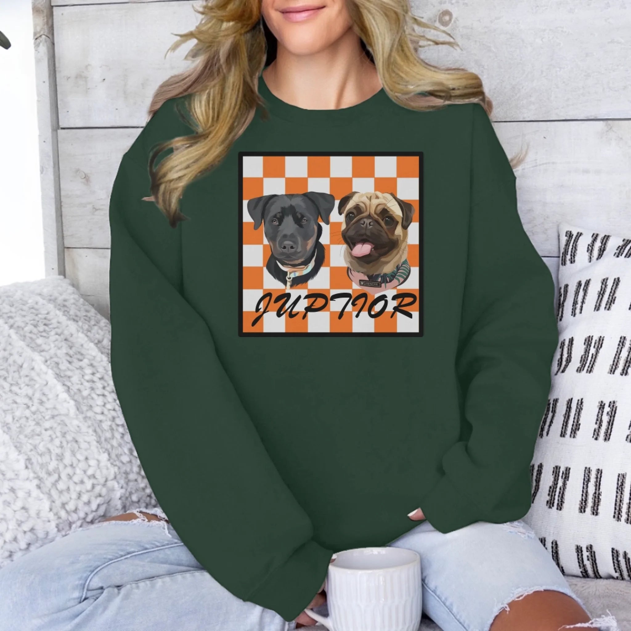 Custom Checkered Background Unisex Sweatshirt Secondary image