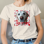 Custom Pet Print Heart Background Unisex T-Shirt