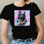 Custom Pet Print Marble Background Unisex T-Shirt