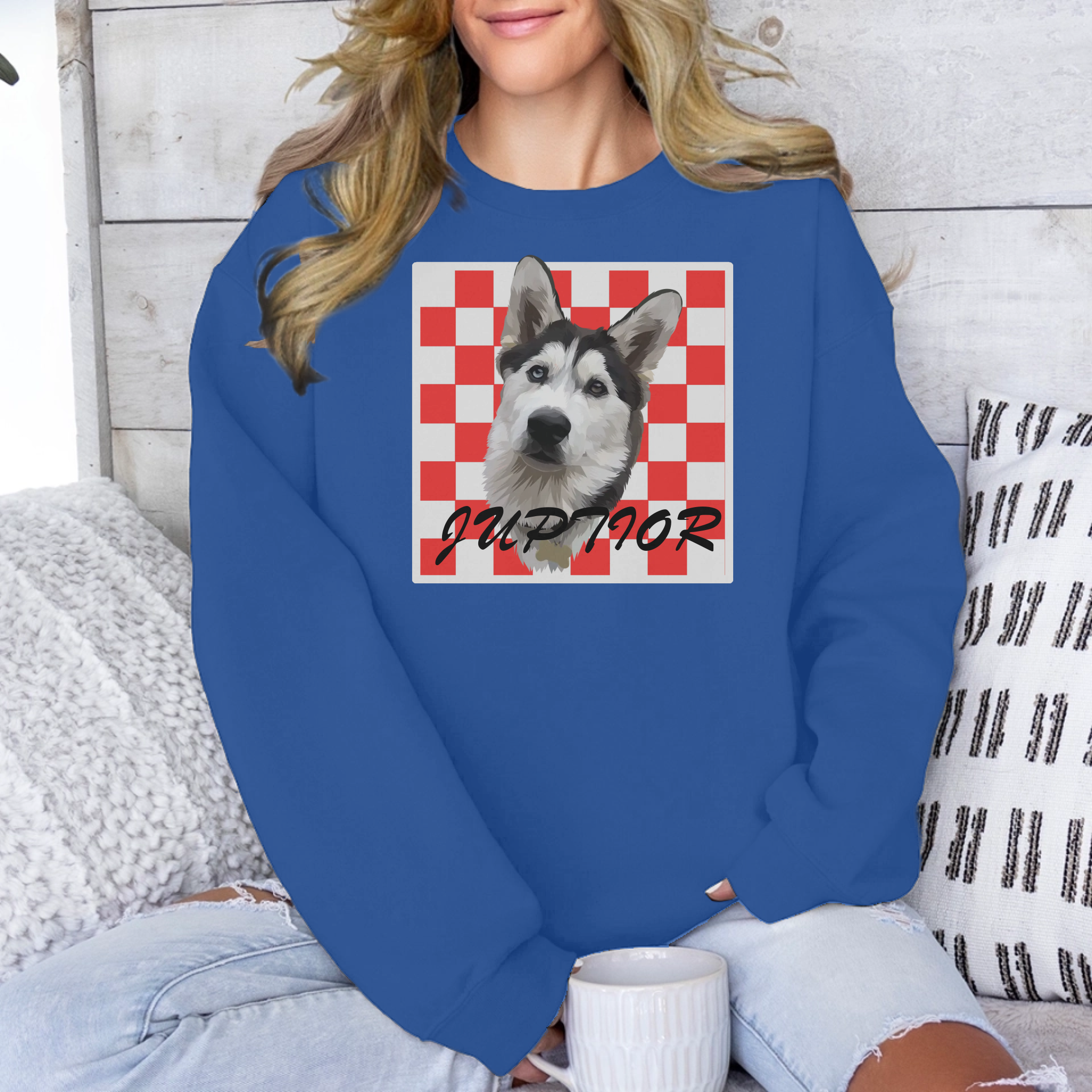 Custom Checkered Background Unisex Sweatshirt