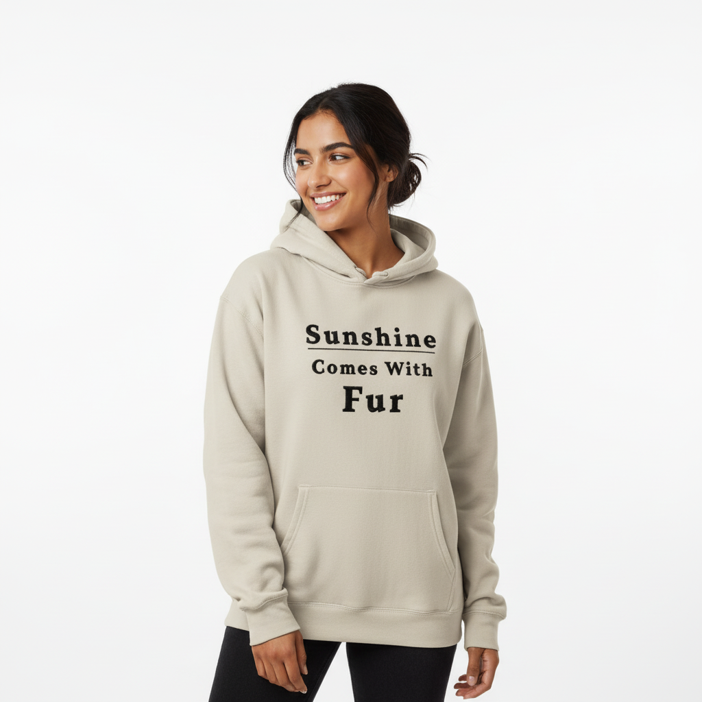 Sunshine Comes With Fur Unisex Hoodie Secondary image