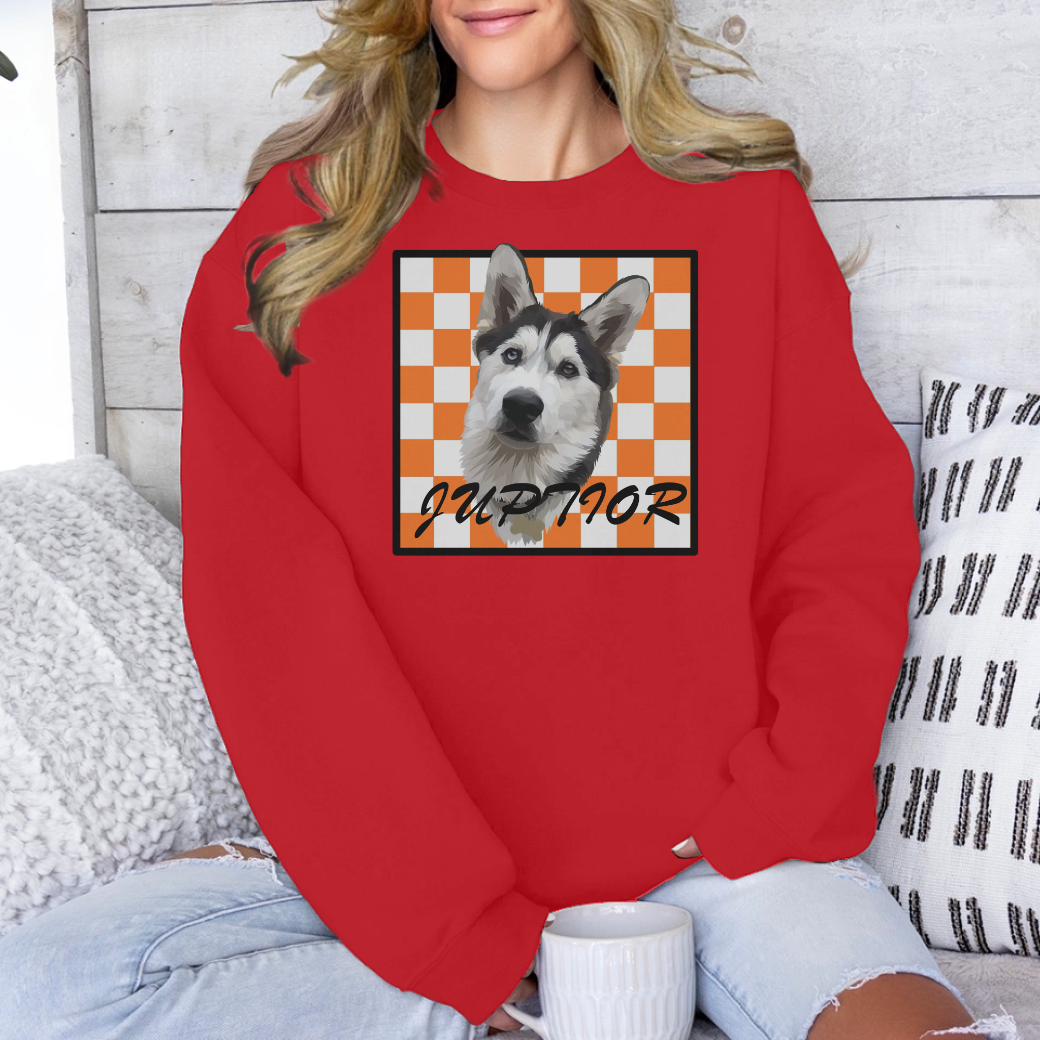 Custom Checkered Background Unisex Sweatshirt