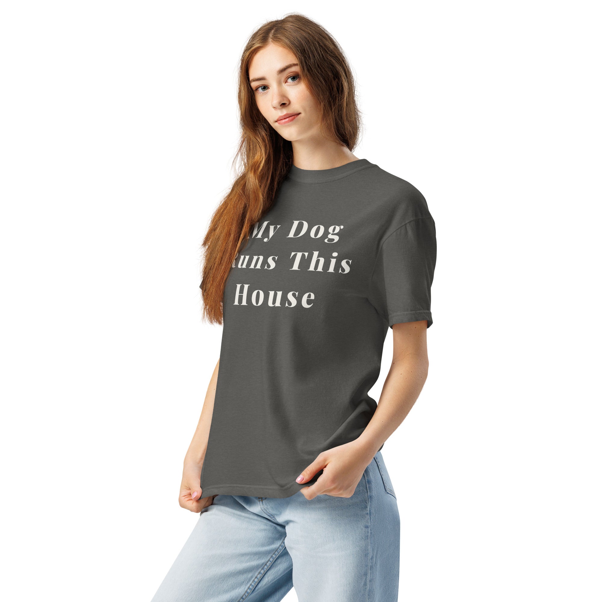 My Dog Runs This House Unisex Heavyweight T-shirt Secondary image
