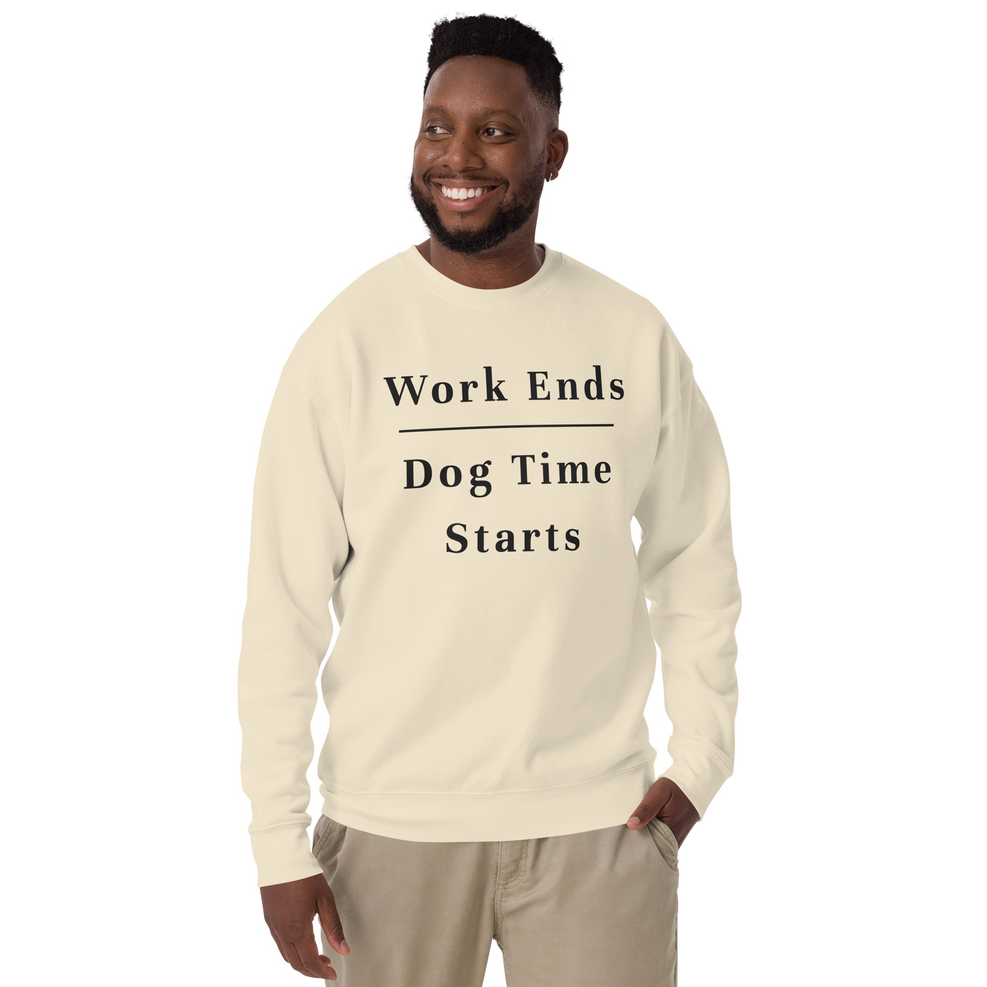 Work Ends Dog Time Starts Unisex Premium Sweatshirt Secondary image